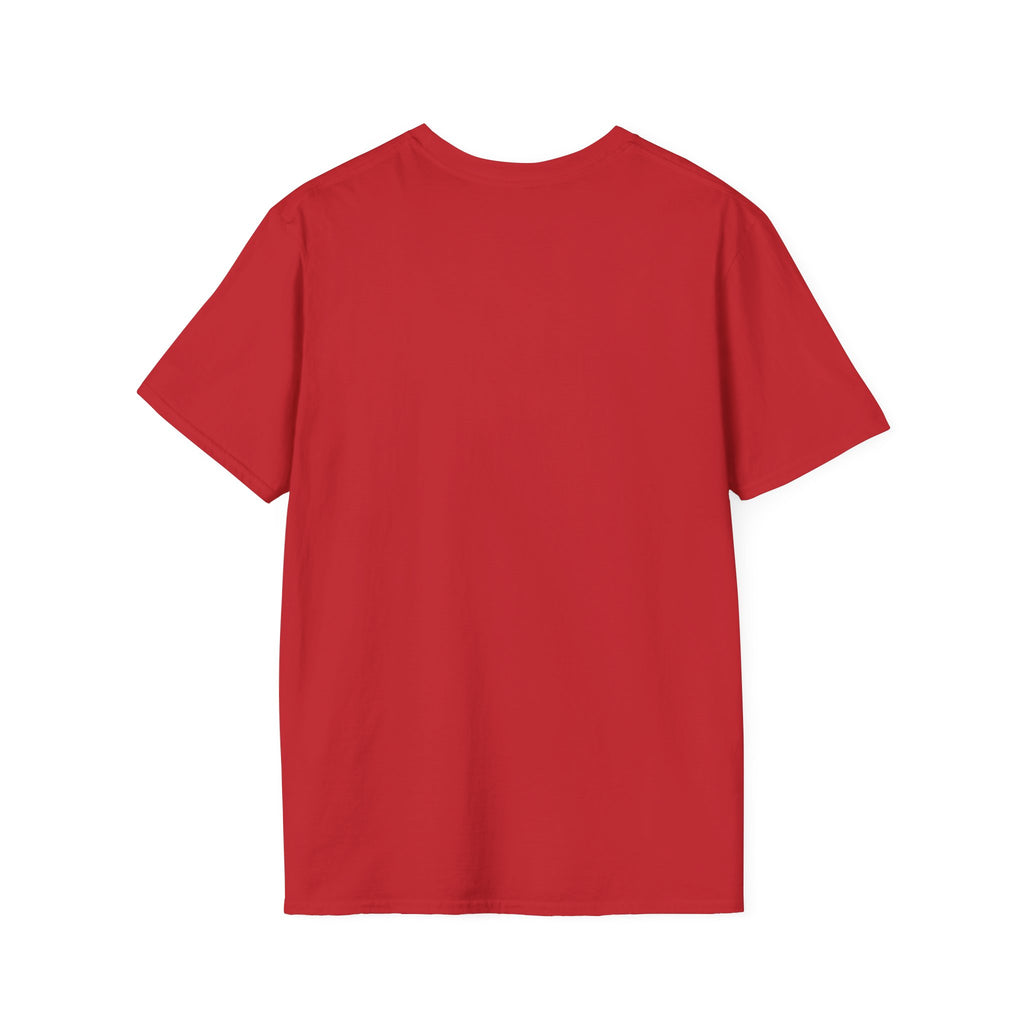 Too Powerful funny t-shirt in red by Du Gut